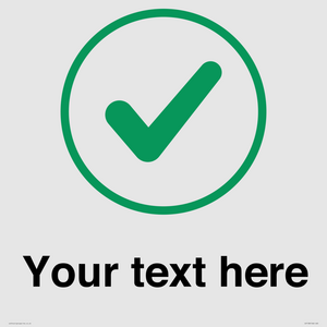 Custom plain background, green tick in circle sign